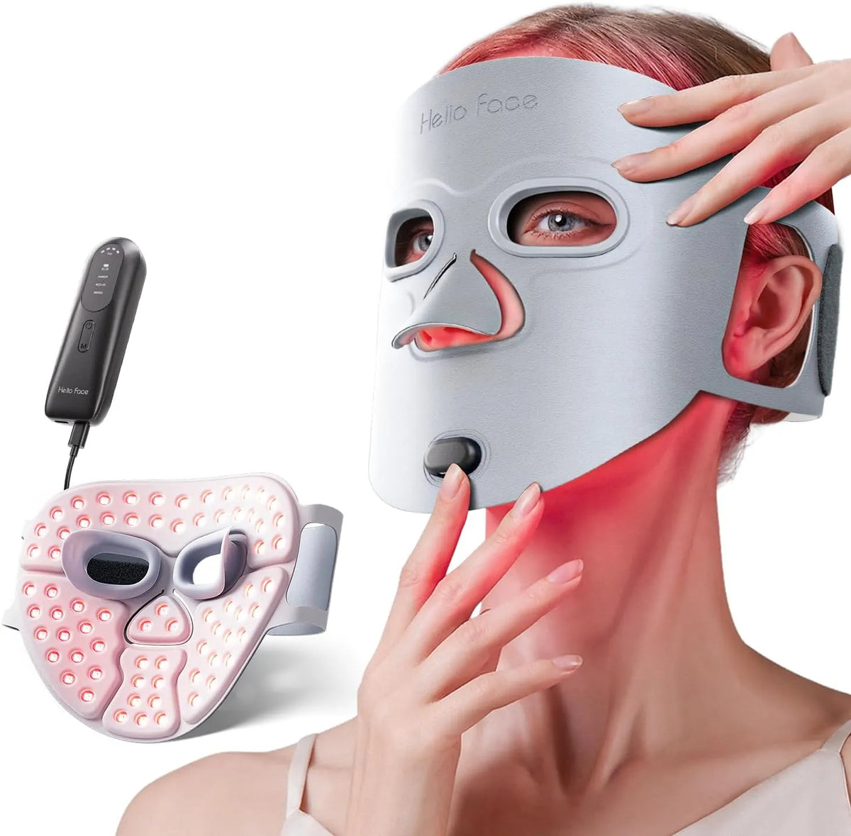 3000mAh Registrato FDA, Maschera LED Viso, per Maschera viso professionale, 280 LED, fotobiomodulazione luce rossa e infrarossi