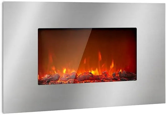 Klarstein Camino Elettrico, Camino Finto a Riscaldamento a Basso Consumo, Caminetto Elettrico 2000 W, Fuoco Finto LED, Spazio per Legna