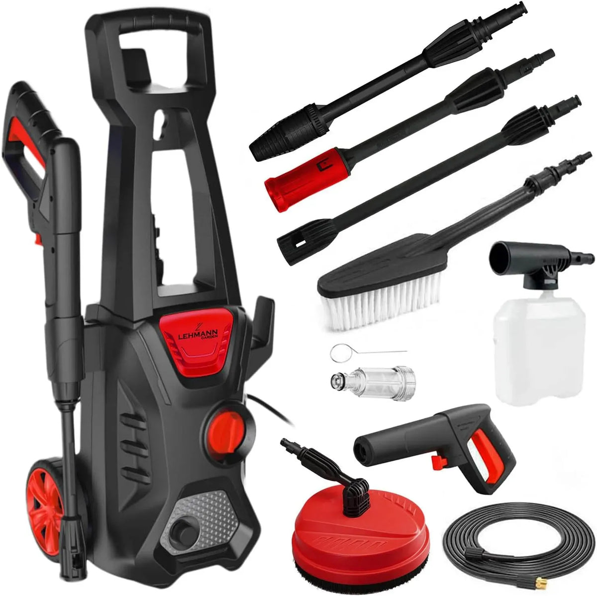 Idropulitrice, 1600 W, LEHMANN, nero, 200 bar, Portata 480 l/h