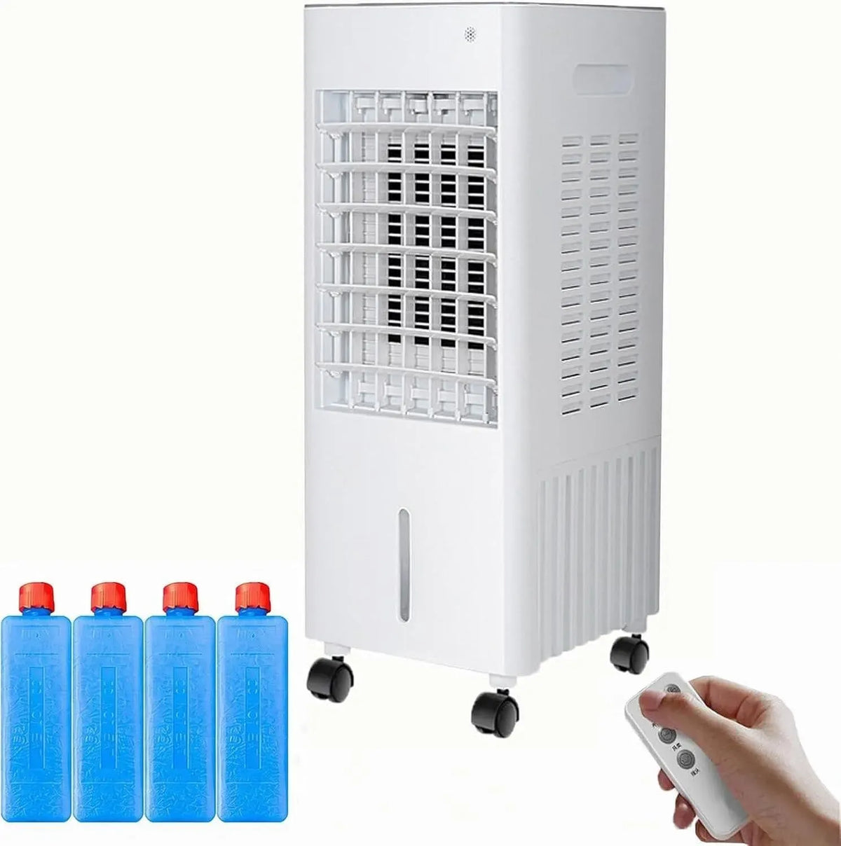 Condizionatore, 4 L, Condizionatore 4-in-1 Packs+8L, portatile, 3 velocità, ampio serbatoio, 4 Ice