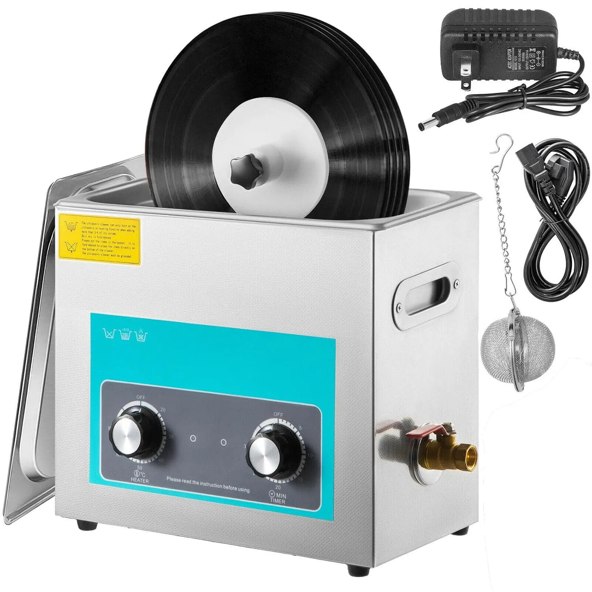 VEVOR 220V/50Khz Lavatrice, 6 L, 220 V, professionale, display digitale, nero