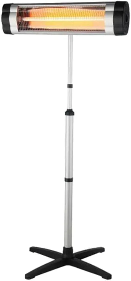Stufa elettrica da esterno e interno, Melchioni Family LAVIK, 2000W, 2 in 1, Asta allungabile fino a 2 mt, a Pavimento o a Parete, Piantana