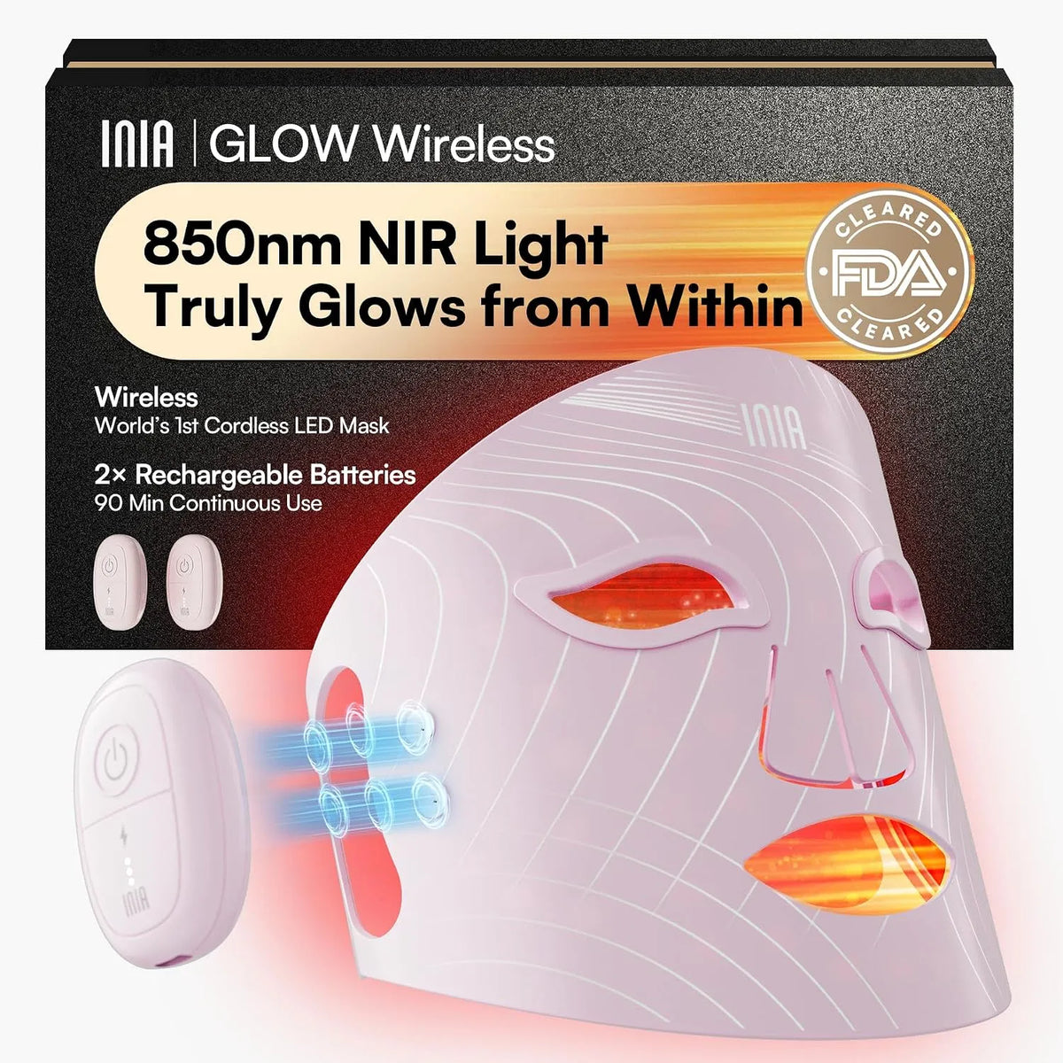 850nm 4 modalità di luce, Glow LED Maschera di protezione a luce rossa senza fili con NIR