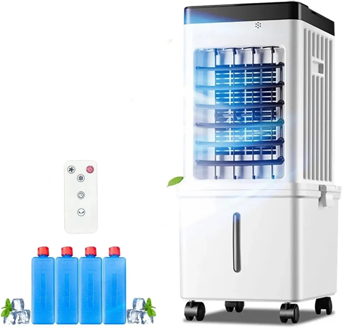Raffrescatore in formato mobile evaporativo 3 in 1, serbatoio 15L timer telecomando ruote per interni ed esterni
