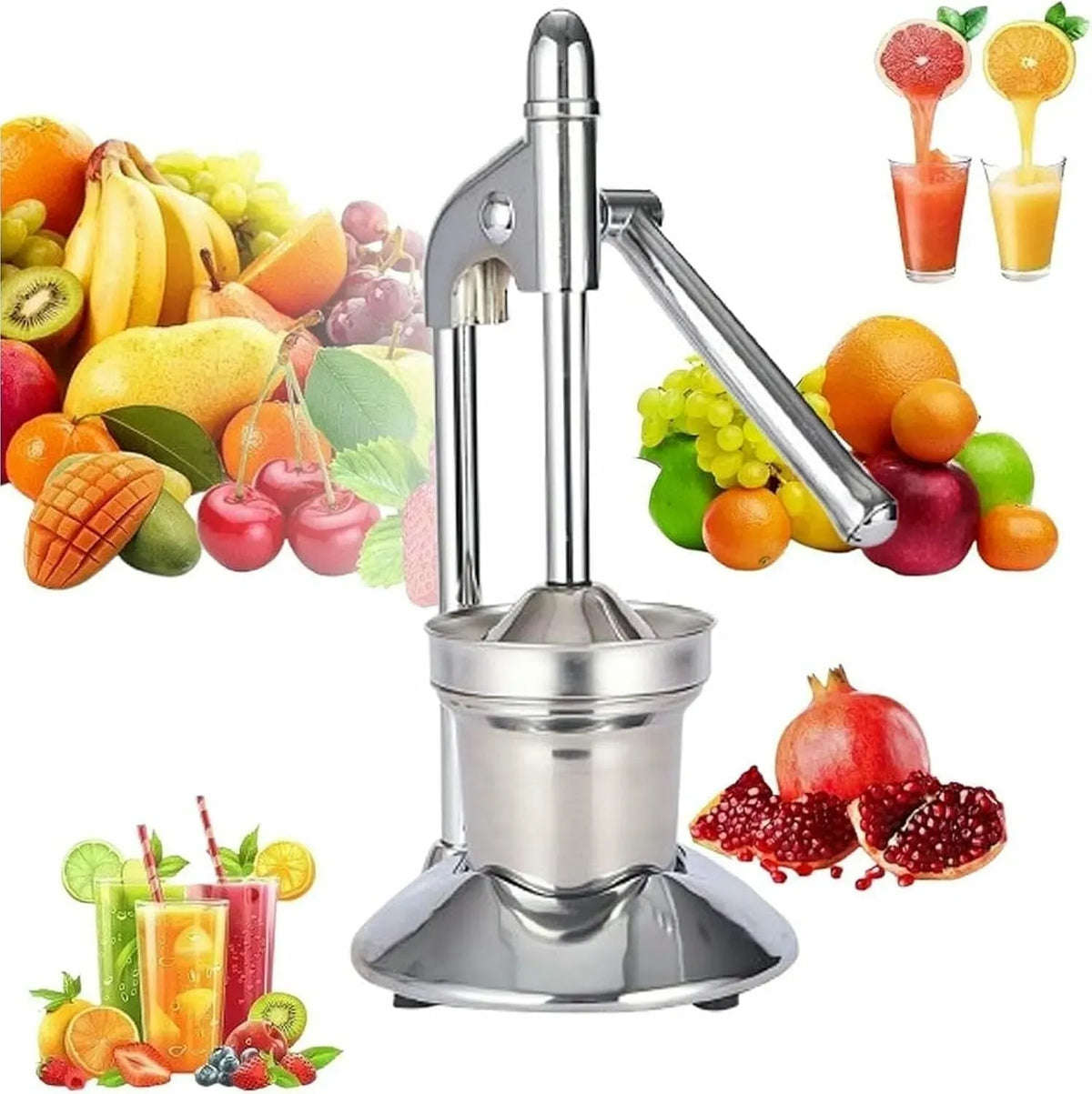 estrattore di succo e spremiagrumi, acciaio inox, per limonata fresca e arancia