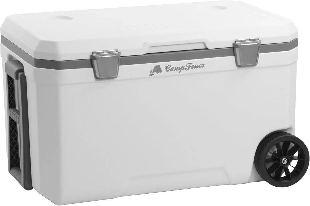 CampFeuer Frigobox bianca da 70 litri dotato di ruote
