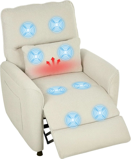 Poltrona relax con massaggio, HOMCOM, USB, Calore Lombare e Massaggio Vibrazione, Telecomando con USB