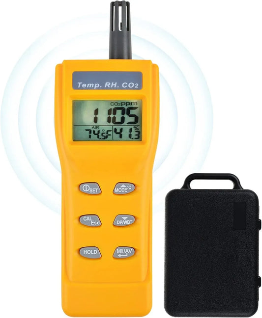 CO2 Rilevatore, sensore, portatile, 2 zone di temperatura
