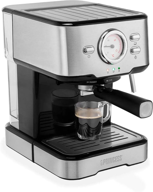 Princess Montalatte, 1.5 L, 1100 W, cappuccinatore, Ideale per caffè e cappuccini, Macchina per Caffè Espresso a Capsule 249412, 3 filtri