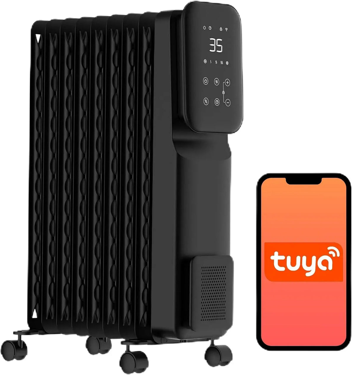 Termoventilatore, 2000 W, SHX, Boost, timer, Wi-Fi, 3 livelli, riscalda fino a 40 mq di superficie, timer 24 ore, funzione boost