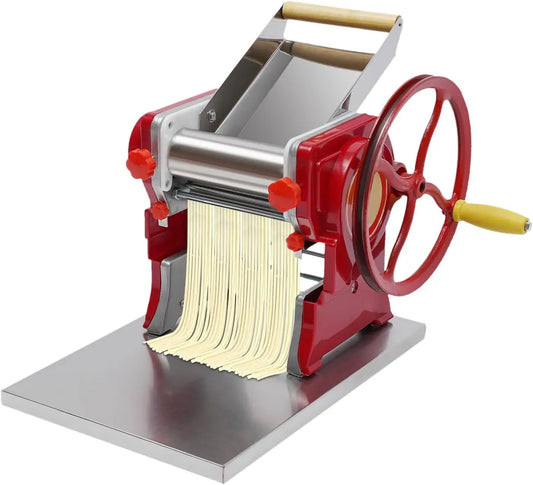 Macchina per pasta, macchina per tagliatelle, acciaio inox, rosso