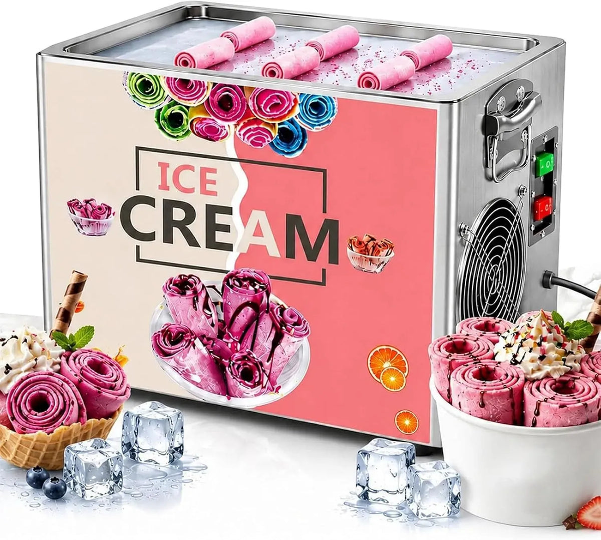 Macchina per Yogurt, Piastra, macchina per gelato e sorbetto, 30x24 CM, 330 W, professionale, acciaio inox, Gelatiera