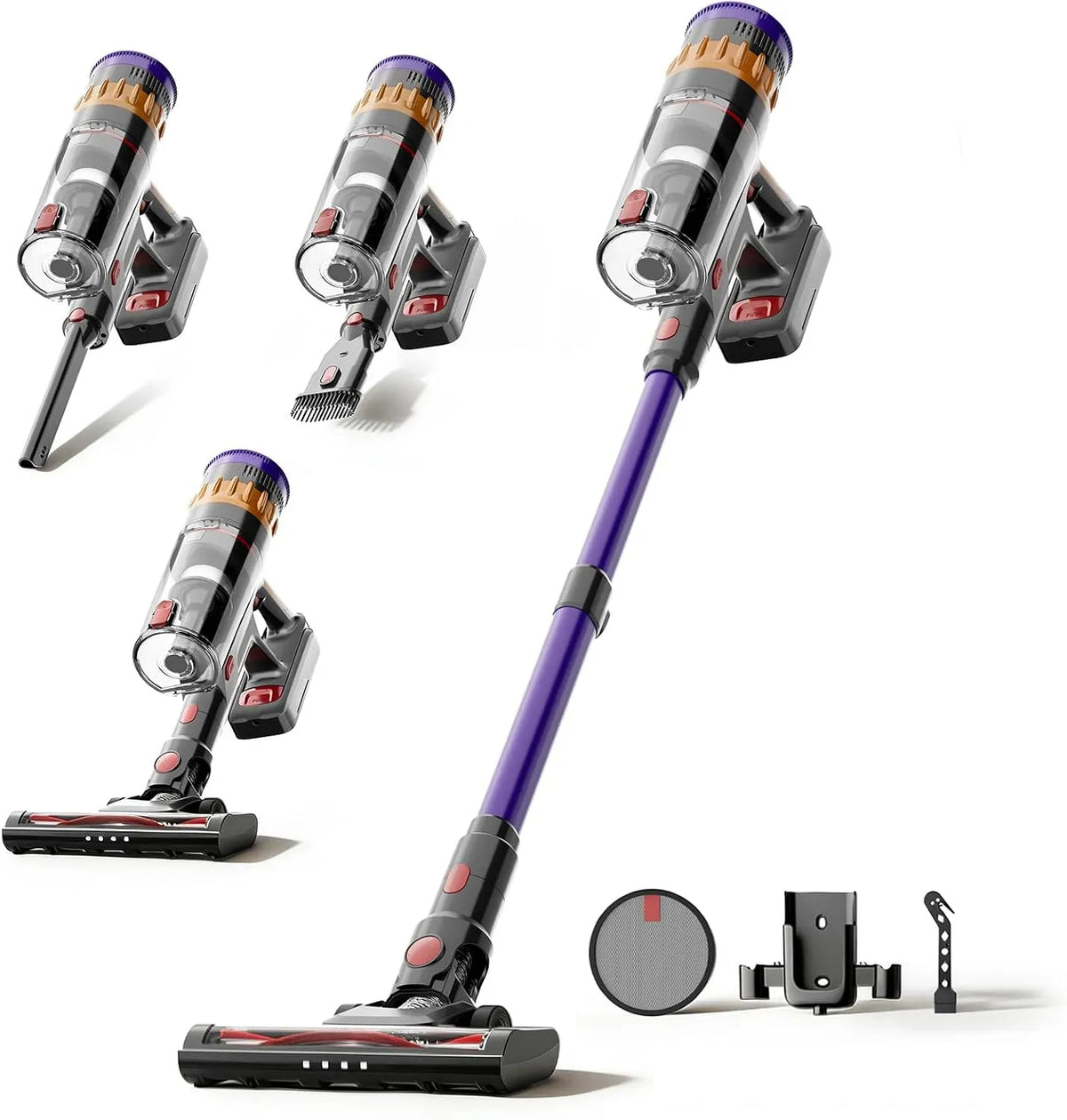 Lefant Aspirapolvere, touch, rimovibile, 42 Min Autonomia, Tappeti e Peli Animali, Scopa Elettrica con LED Touch, 750ml, Filtrazione 5 Stadi