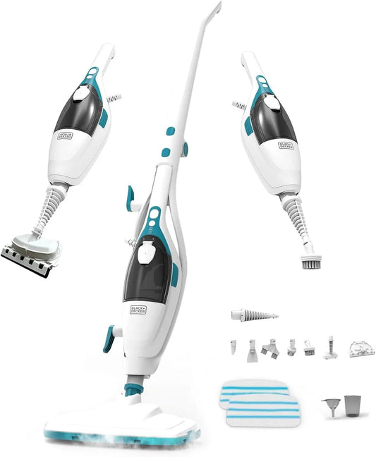 Black+Decker Mop a vapore 2 in 1, nero