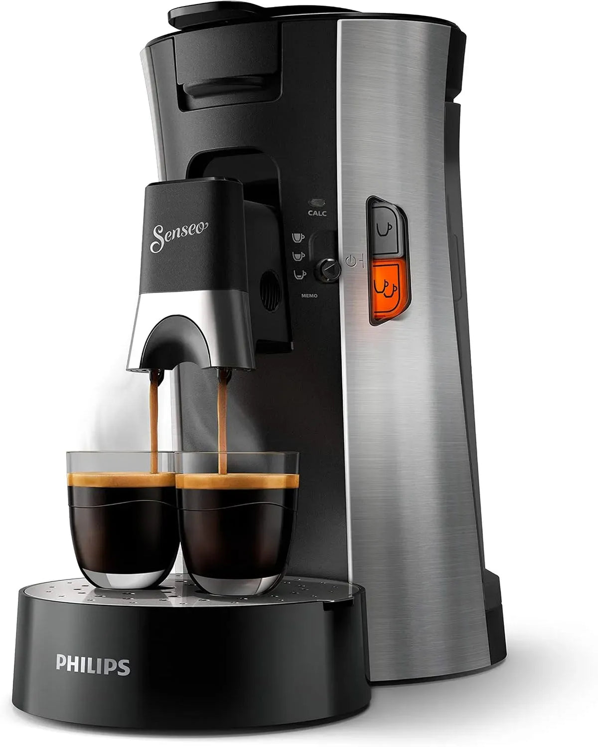 Philips CSA250/10 Macchina per cialde, macchina da caffè elettrica, pannello IPS, acciaio inox