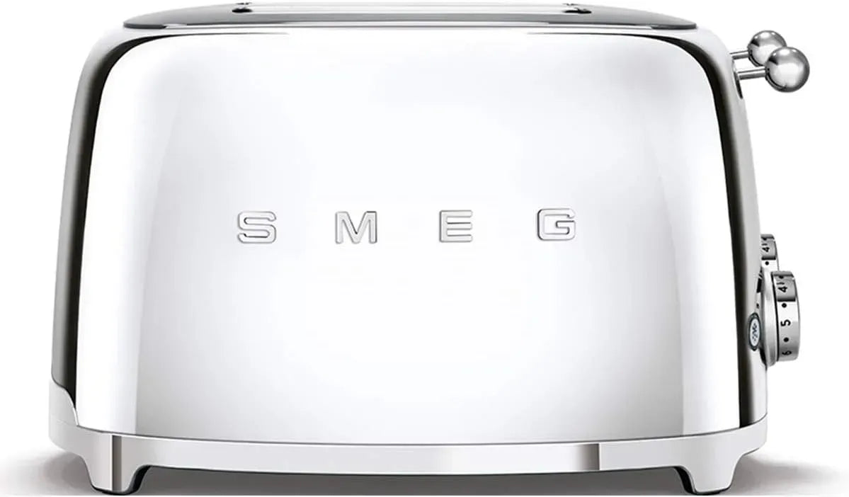 Smeg TSF03SSEU Tostapane, 2000 W, scongelamento, acciaio inox, 4 Scomparti da 36mm, 6 Livelli di Doratura, 2 Cassetti Raccoglibriciole