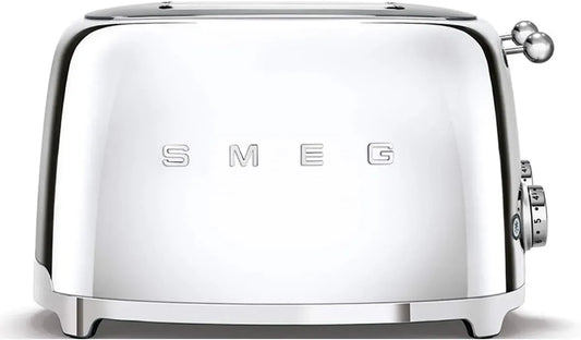 Smeg TSF03SSEU Tostapane, 2000 W, scongelamento, acciaio inox, 4 Scomparti da 36mm, 6 Livelli di Doratura, 2 Cassetti Raccoglibriciole