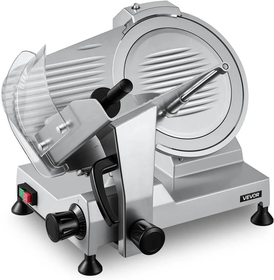 VEVOR Affettatrice, affettatrice per alimenti, 320 W, 15 mm, 300 mm, acciaio inox, per Carne