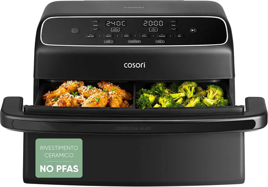 Friggitrice ad aria, 8,6 L, friggitrice elettrica senza olio, Cosori Twinfry Compact Friggitrice ad Aria 8,6 Litri
