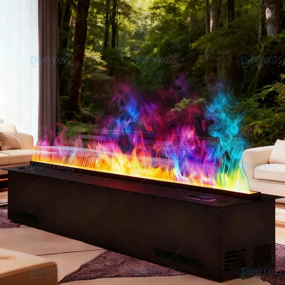 9colors-50CM Camino Elettrico Parete, Senza Calore + Regolazione Fiamma/Telecomando, Fiamma 3D Atomizzata, 9 Colori + Riempimento Automatico