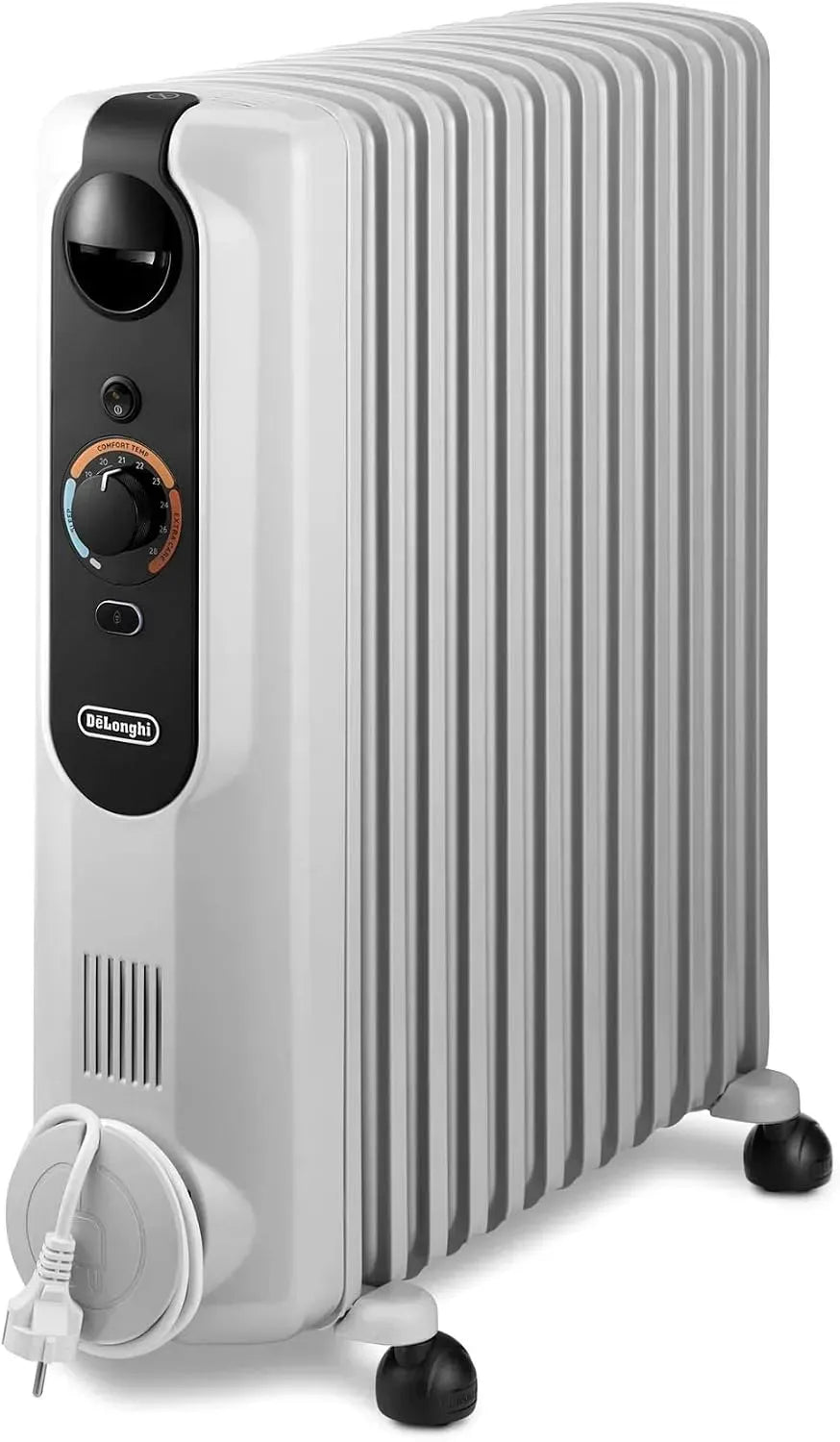 De'Longhi TRRS1225 Termoventilatore, 3 fuochi, grigio, 12 Alette per Stanze fino a 75m³, 3 Zone Riscaldamento