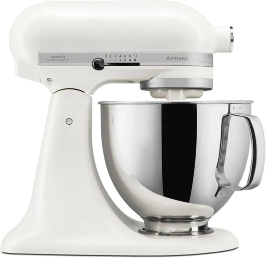 KitchenAid Robot da cucina, 4.8 L, bianco, macchina da cucina, Robot da Cucina con testa inclinabile e 3 accessori