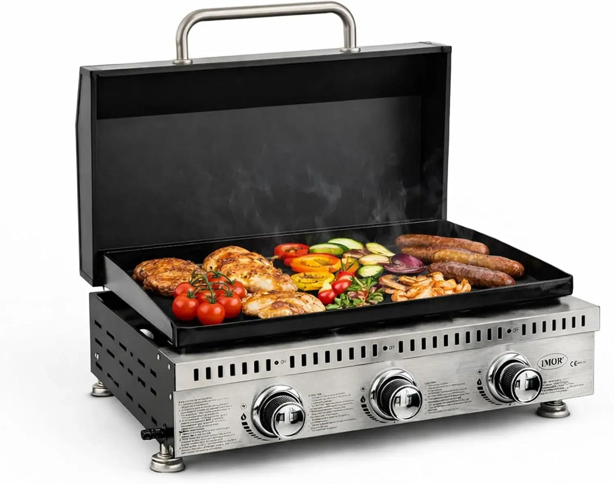 Barbecue, Plancha, Griglia, Tavolo, 9 KW, portatile, acciaio inox, per Giardino Balcone Campeggio Pic