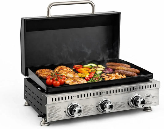 Barbecue, Plancha, Griglia, Tavolo, 9 KW, portatile, acciaio inox, per Giardino Balcone Campeggio Pic