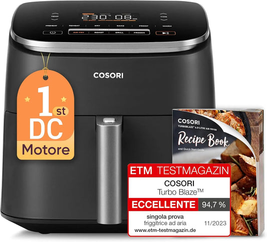 Friggitrice ad aria, 6 L, 1725 W, 9 programmi, DC Motore