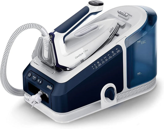 Braun IS7282BL Piastra, ferro da stiro elettrico, ampio serbatoio, effetto 3D, vapore, blu