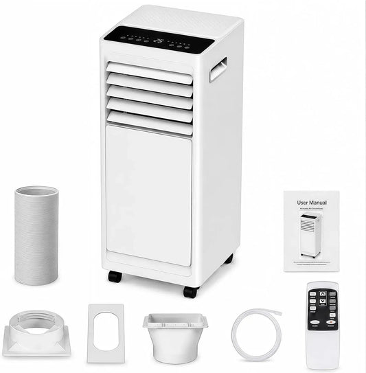 Deumidificatore 24H, 1000 W, portatile, ruote di trasporto, timer, Aria Condizionata Portatile 9000 BTU, per Camera Ufficio Appartamento, 8–12 m²