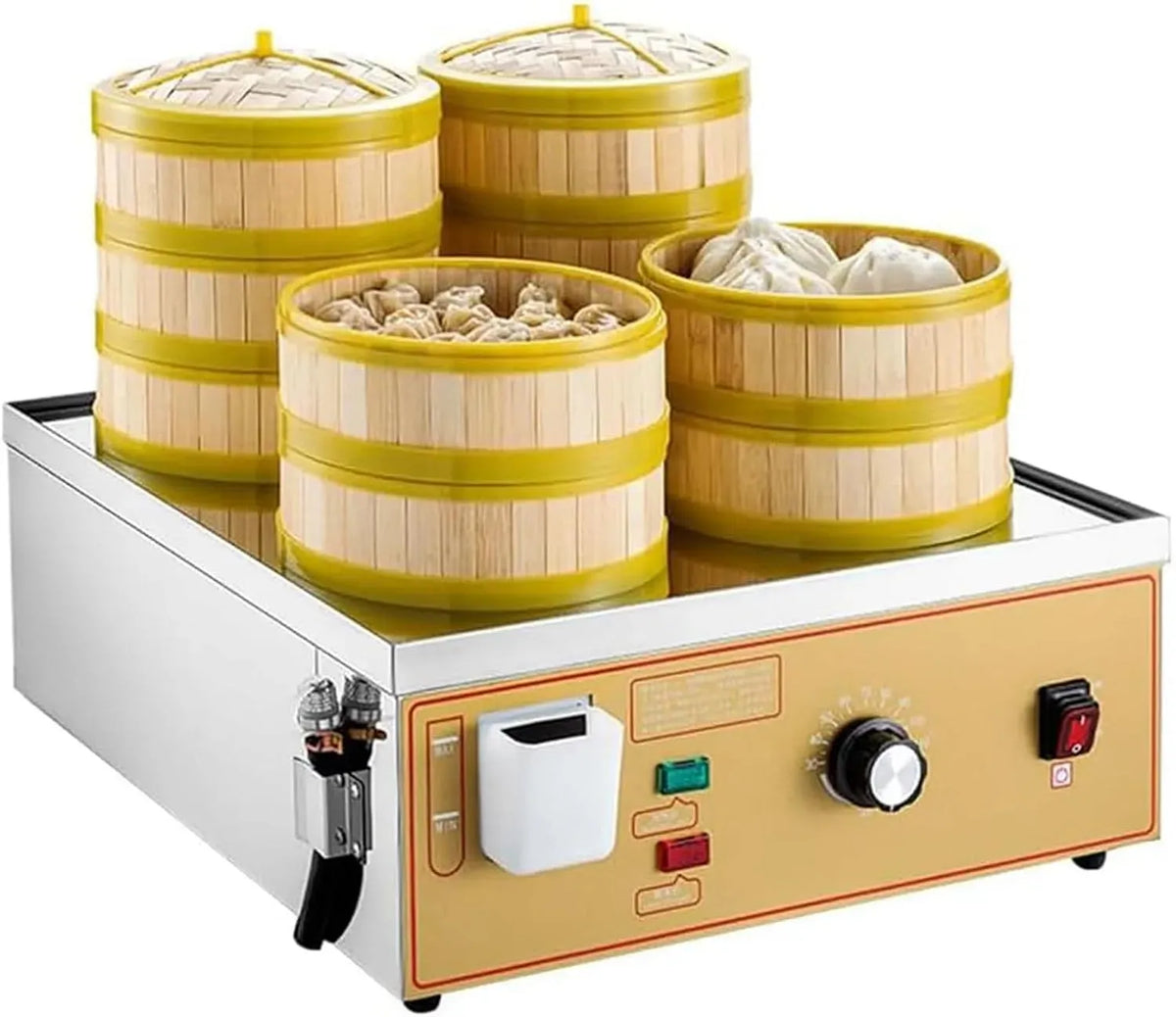 Vaporiera elettrica Dim Sum, vaporiera elettrica commerciale, allarme di ebollizione a secco, allarme di mancanza d'acqua/mancanza di acqua