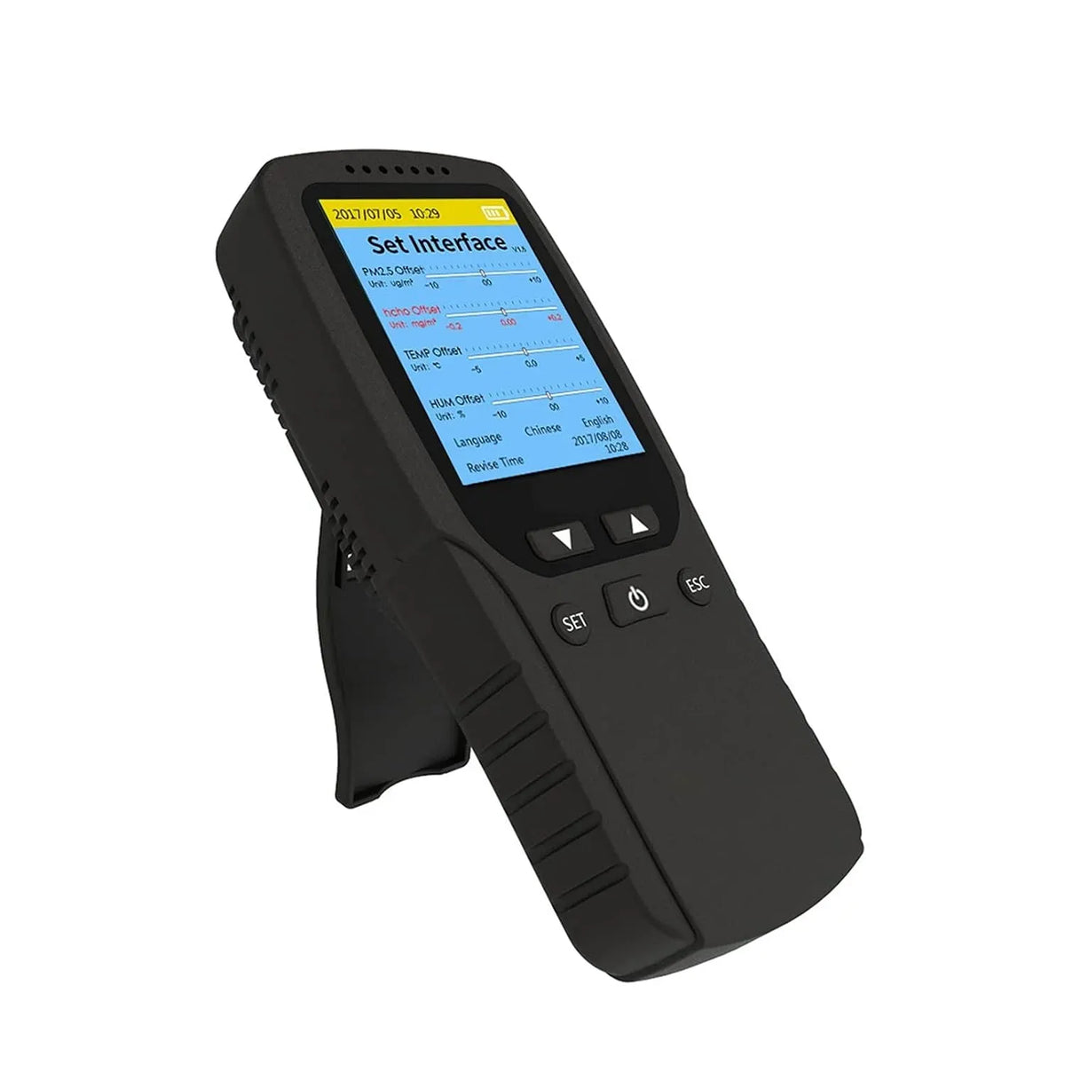PM2.5. Rilevatore, misuratore della qualità dell'aria, portatile, 2 zone di temperatura