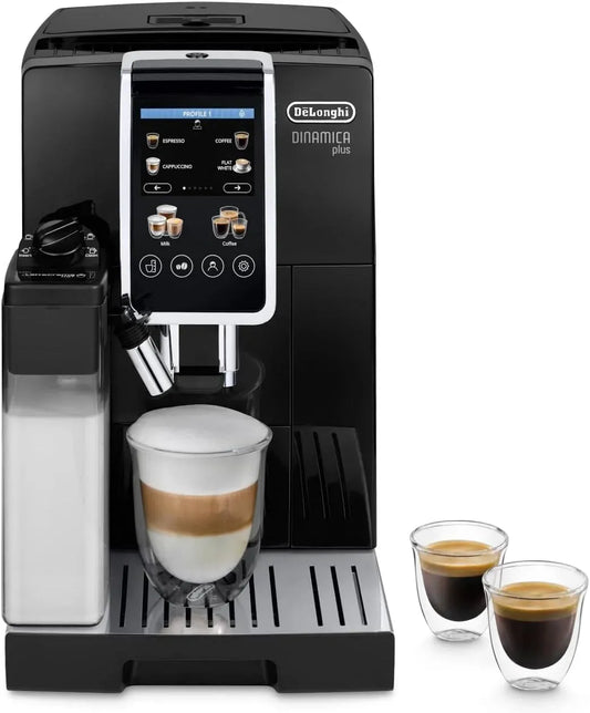 De'Longhi TFT 3 ECAM382.70.B Montalatte, 1450 W, cappuccinatore, nero, Dinamica Plus ECAM 82, Macchina Espresso con 18 Ricette