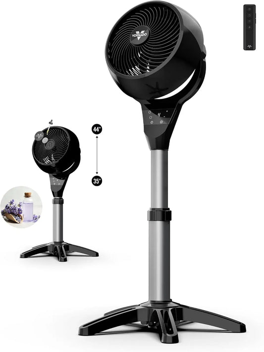 Circolatore da terra con oscillazione, timer, per telecomando incluso, Vornado 6803 OSC, altezza regolabile da 73,7 cm a 99 cm, aromaterapia con