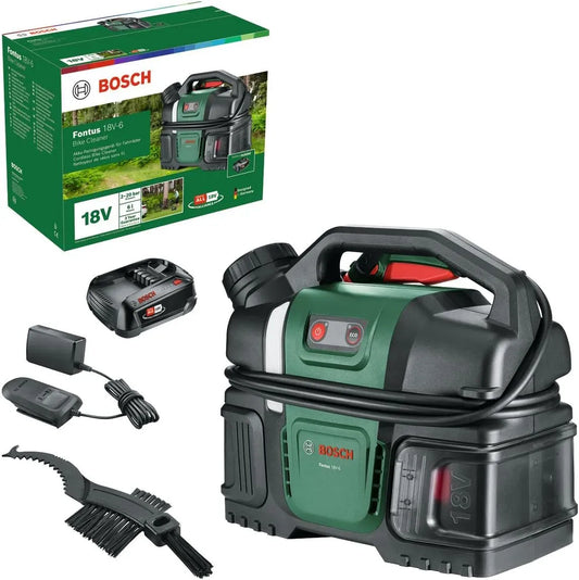 Bosch 18V-6 Idropulitrice, 18 V, portatile, pulitrice ad alta pressione, Idropulitrice a batteria portatile Fontus per bici