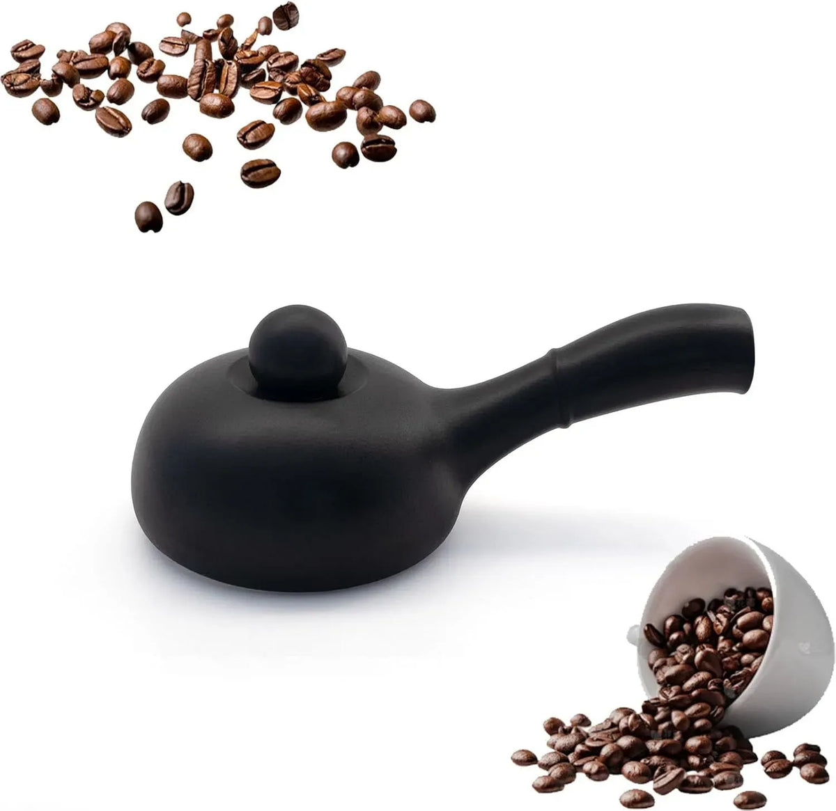 tè E Cereali, Tostatrice Portatile per Chicchi di caffè, per Tostatrice per caffè in Ceramica per Uso Domestico, con Manico Allungabile, Utensile per