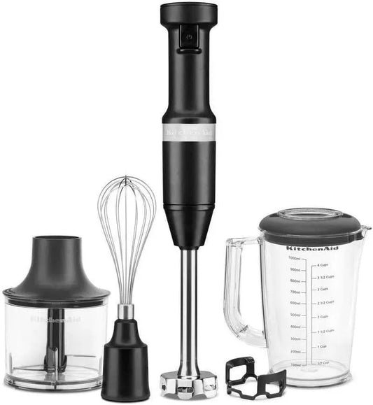 KitchenAid Frullatore, rimovibile, nero, Bicchiere 700ml Senza BPA, Velocità Variabile 8250–11600 RPM