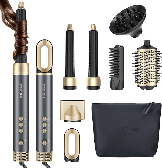 QR-8820 Anti-Crespo, BarberBoss All-in-One Hot Air Styler, per Asciugacapelli Professionale Rapido, Styler ad Aria Calda con Tecnologia a Ioni
