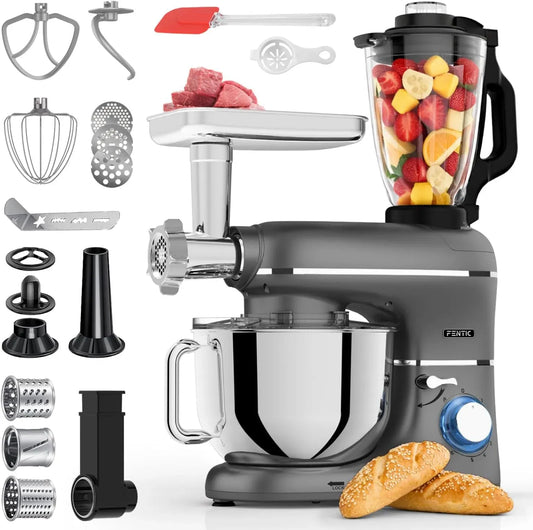 Robot da cucina, 1,5 L, 2000 W, 6 in 1 Impastatrice Planetaria, Frullatore da 1,5L, 6.2 L