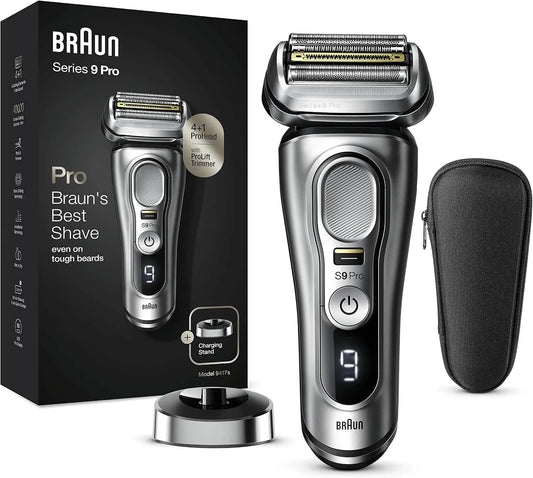 Braun Series 9 9417s Regolabarba, Batteria, Rasoio, IP65, grigio