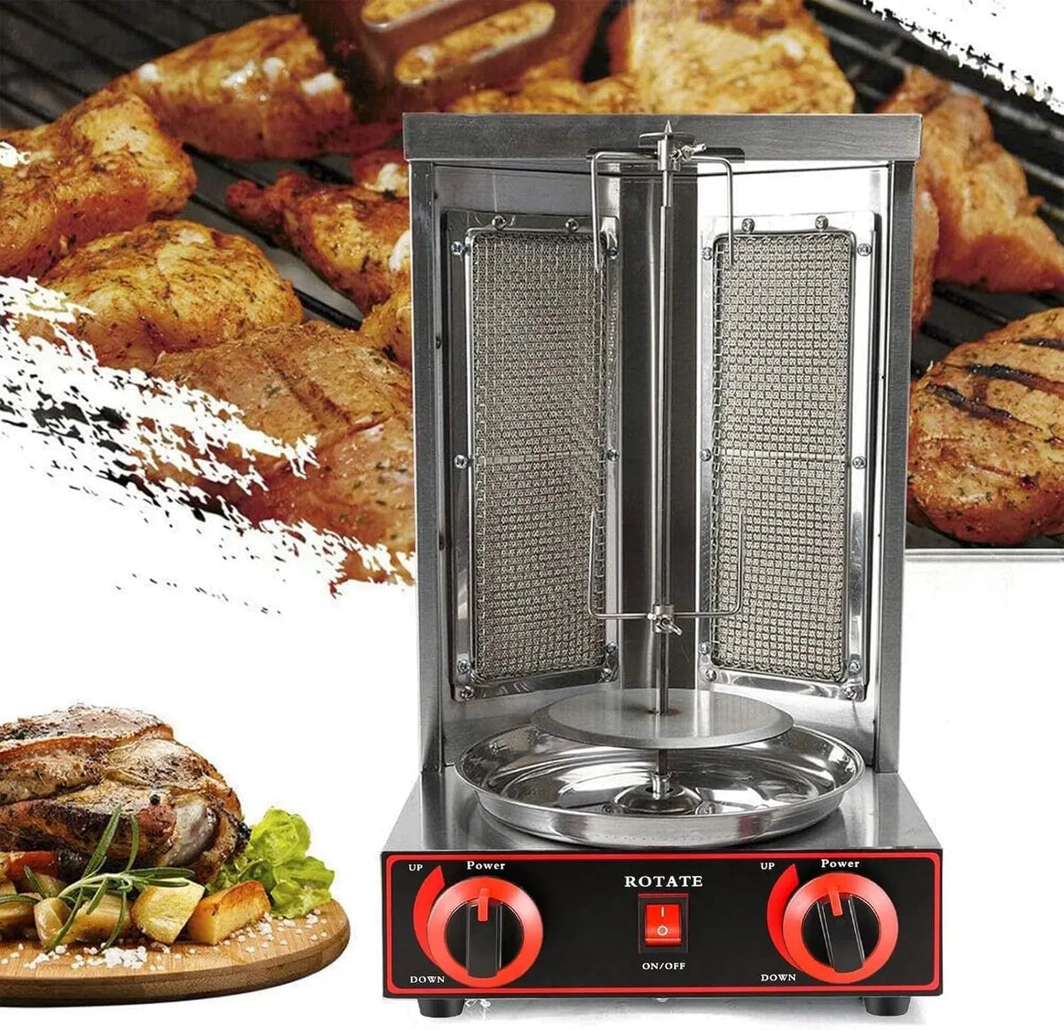 Forno elettrico, ristoranti, forno da cucina, Macchina per girarrosto, Macchina Verticale per Doner Kebab per polli da Carne a Gas