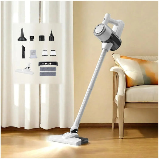 18KPa/120W/35Mins Lavapavimenti Senza Filo 5 in 1, Scopa Elettrica Senza Filo Leggero Versatile Scopa Lava E Aspira Pavimenti per Pulizia