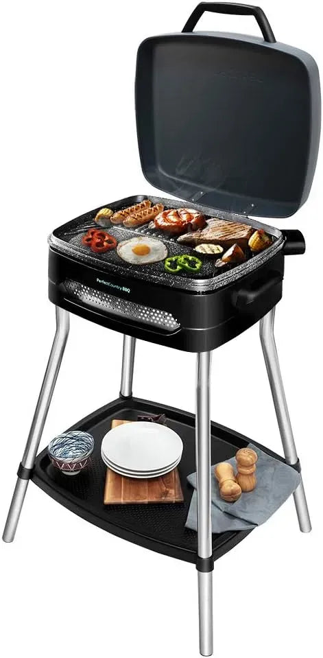 Cecotec Barbecue, Piastra, 2000 W, alluminio, Barbecue Elettrico PerfectCountry BBQ
