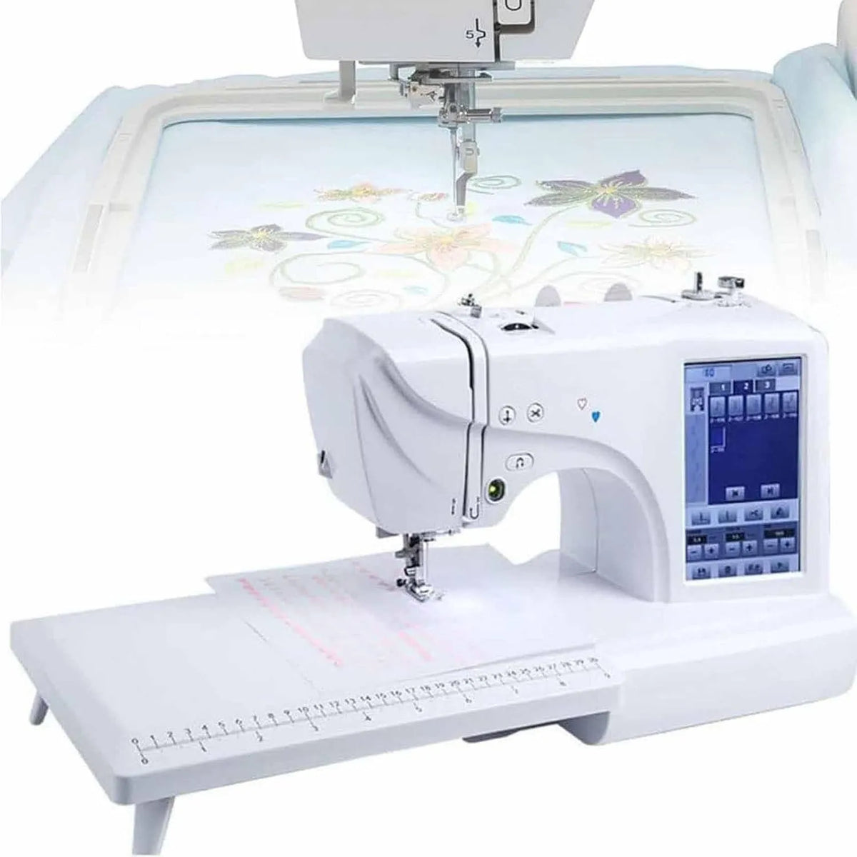 Macchina da Ricamo, Macchina da Cucire, macchina per cucito elettrica, ricamatrice elettrica, 10X23,5Cm, 5 Cm, touch, display LCD