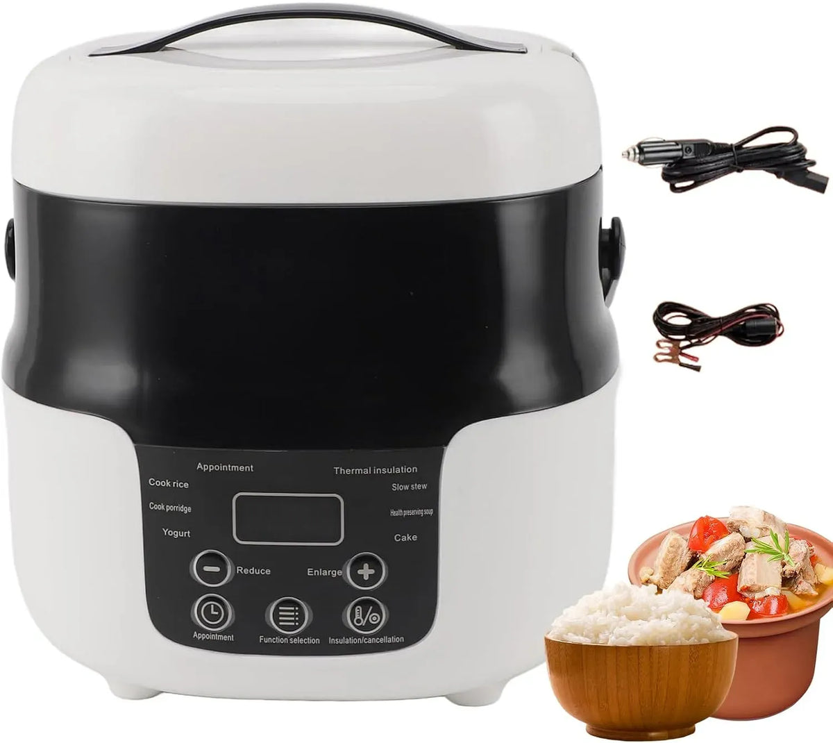 Pentola e padella, 2 L, utensile da cucina, pentola elettrica multifunzione, Cooker di riso per auto