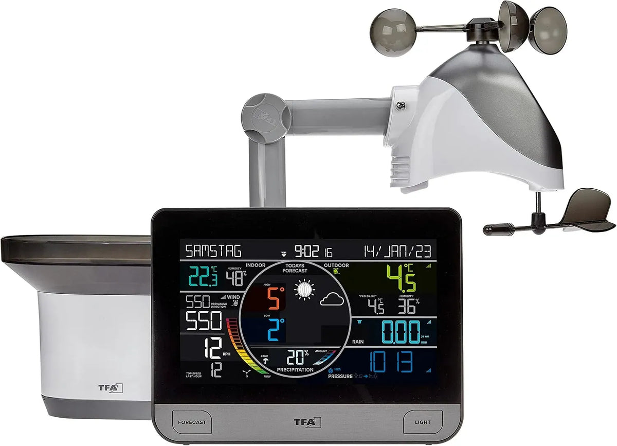 PRO 6 6-in-1 Stazione, sensore, stazione meteorologica wireless, esterno, Wi-Fi, nero, TFA