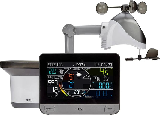 PRO 6 6-in-1 Stazione, sensore, stazione meteorologica wireless, esterno, Wi-Fi, nero, TFA