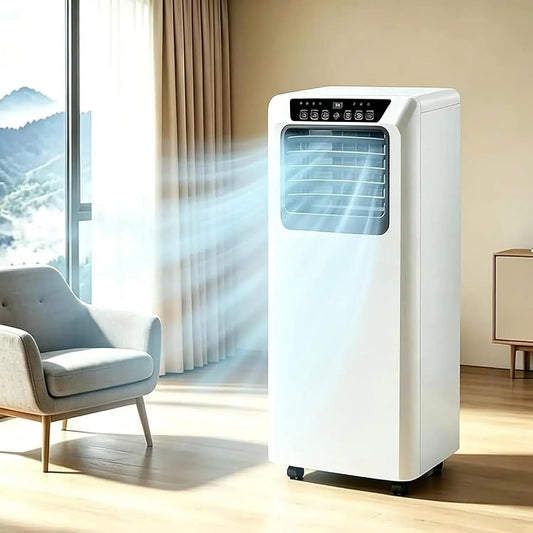 Condizionatore BTU 3 3-in-1, 42 dB, classe energetica E, portatile, timer, display digitale, 9000