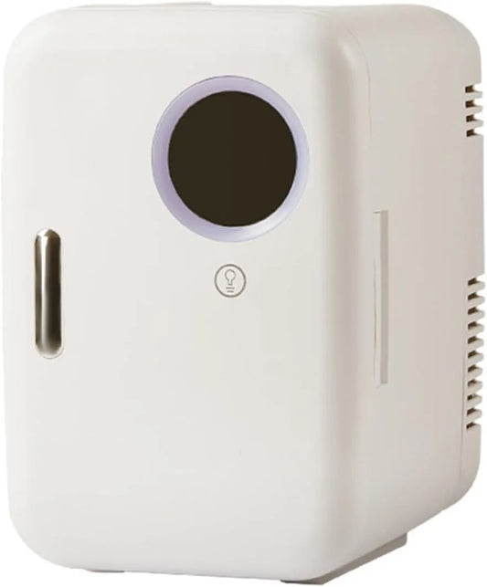 Frigorifero portatile, 4 L, 110 V, GIZNXBA, auto, mini frigo portatile, Mini Frigo da Camera 4 Litri con Specchio Luminoso A LED